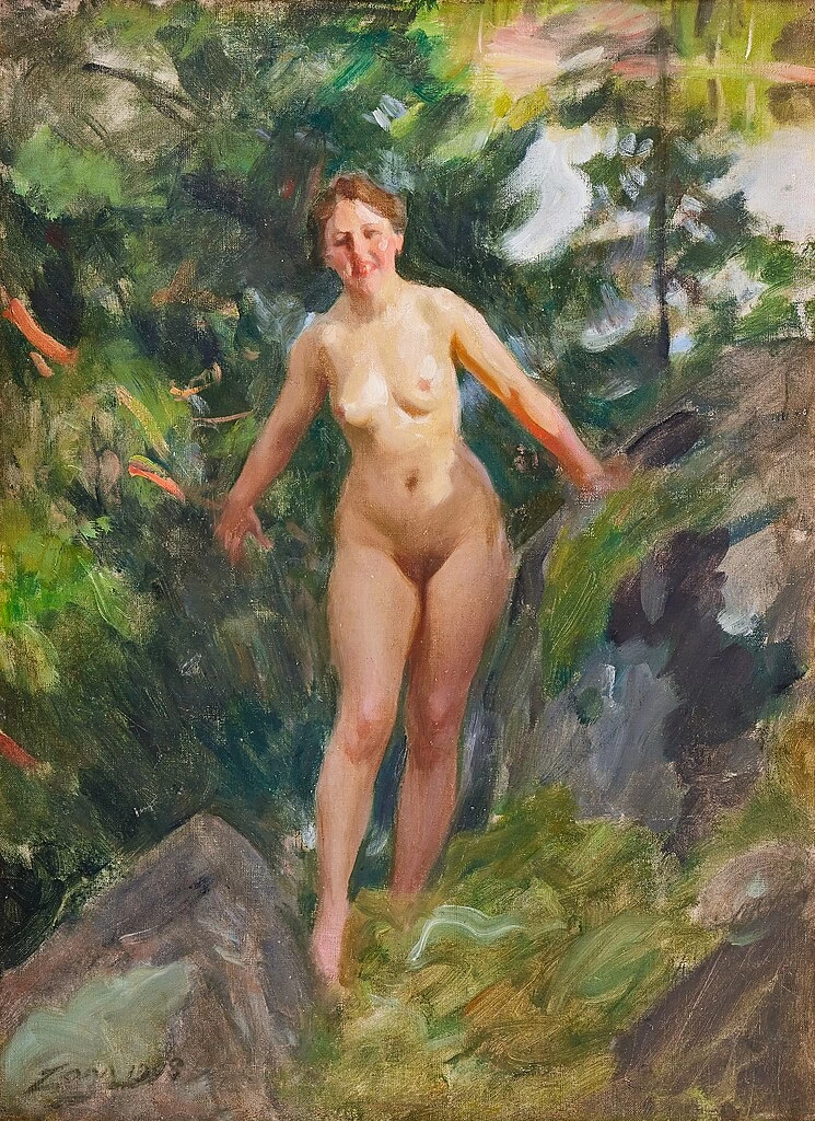 Nudo in una foresta rocciosa 1908